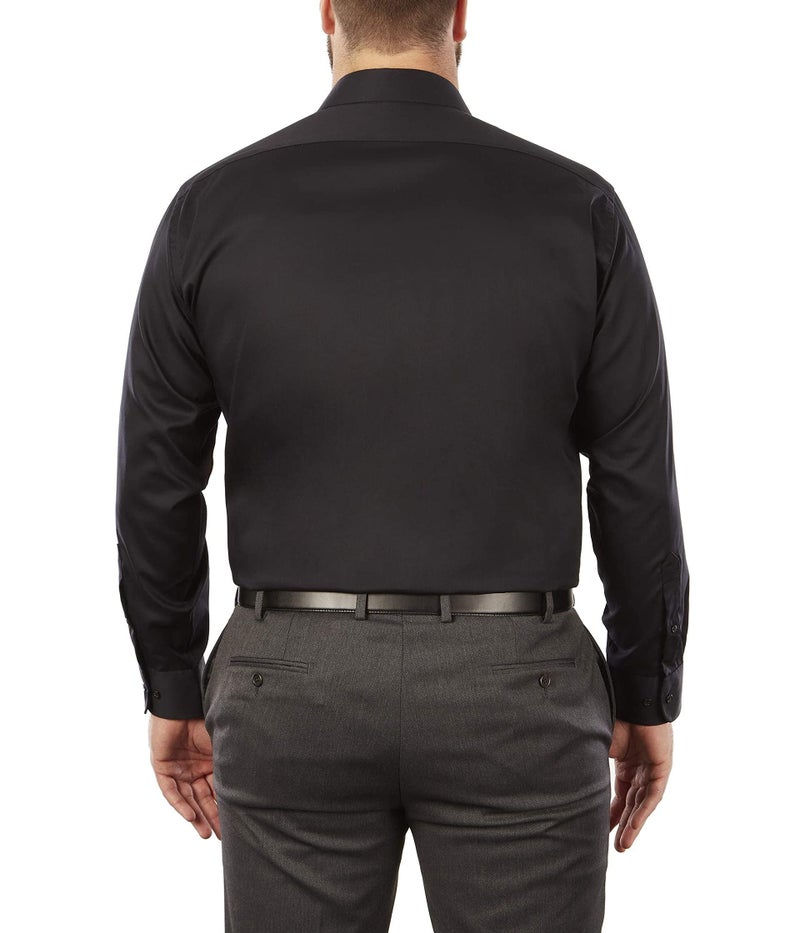 Van Heusen Men's Tall FIT Dress Shirts Flex Collar Stretch Solid Shirt, Black, 20" Neck 35"-36" Sleeve (4X-Large) - Image 2